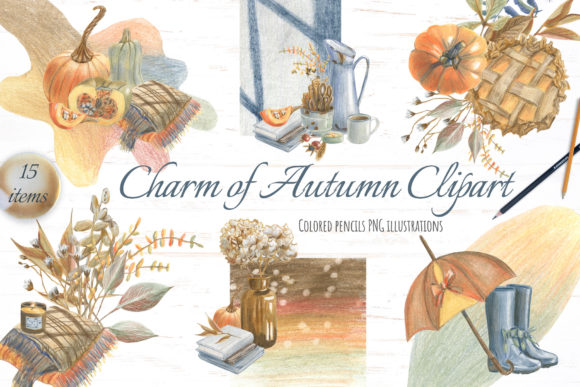 Autumn Floral Clipart: Vintage Charm for Modern Use
