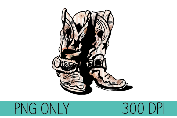Cowboy Boots Peach Floral: A Charming Design Asset