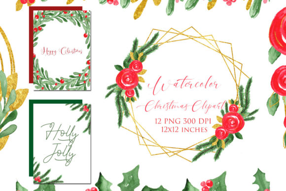 Creating Beautiful Christmas Cards with Watercolor Floral Frames and Clipart