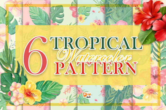 Discover the Elegance of Tropical Floral WaterColor Pattern