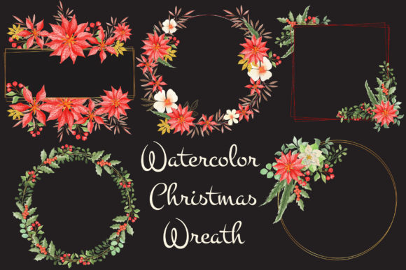 Elegant Watercolor Floral Christmas Frame: A Versatile Design Solution