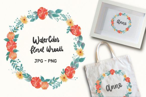 Elegant Watercolor Floral Wreath for Designers