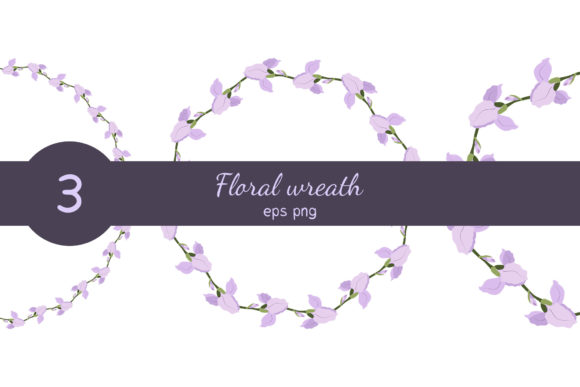Enhance Designs with Lilac Iris Floral Wreaths