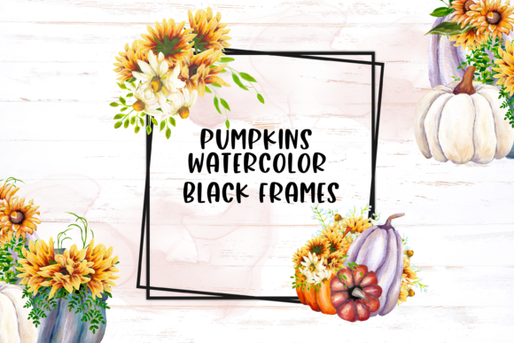 Enhance Your Projects with Floral Pumpkin-Black Frames