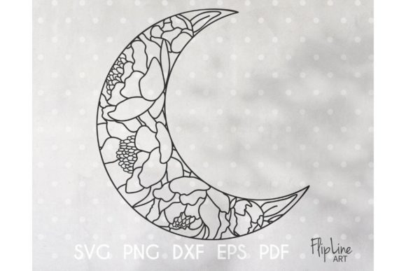 Exploring the Magic of Floral Line Drawing Moon: A Versatile Design for Creative Projects