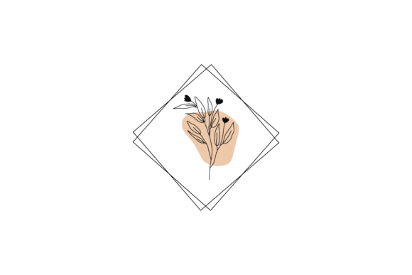 Floral Elegance: Black Monogram SVG Design