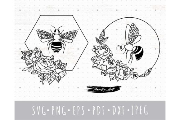 Honey BEE and Floral Peony Frame SVG Set: A Versatile Tool for Creative Projects