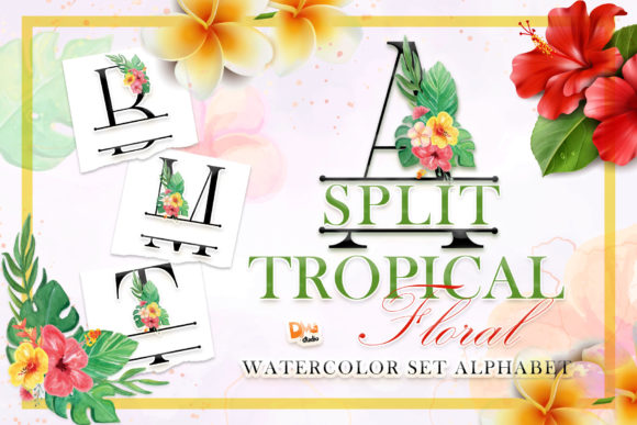 Split Monogram Tropical Floral Set: A Splash of Elegance and Fun