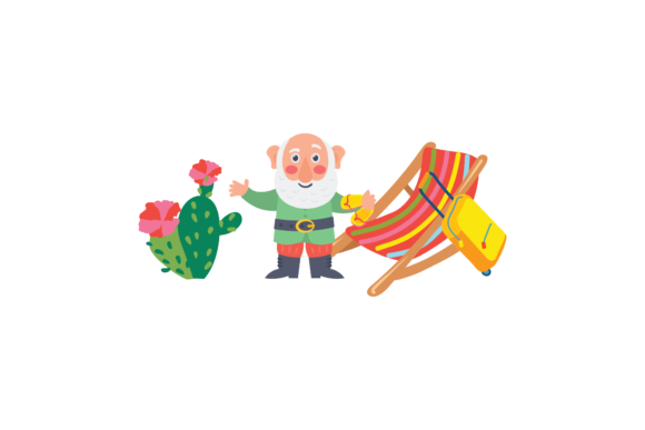 Summer Gnomes and Flower Cactus Floral Design