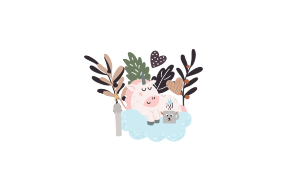 Unicorn Boho Christmas Floral SVG