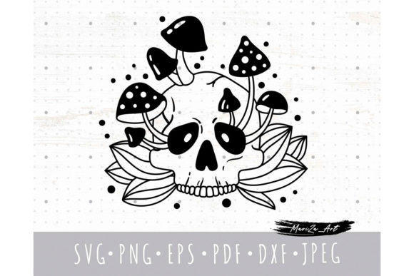 Unlock Your Creativity with Mystic Floral Skull and Mushrooms SVG