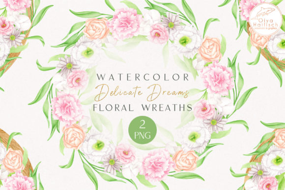 Watercolor Round Floral Wreath Frames: A Versatile and Elegant Design Solution