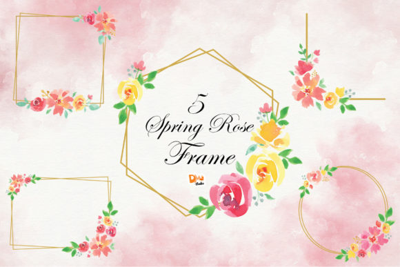Watercolour Spring Rose Floral Frame: A Versatile Tool for Creative and Strategic Projects